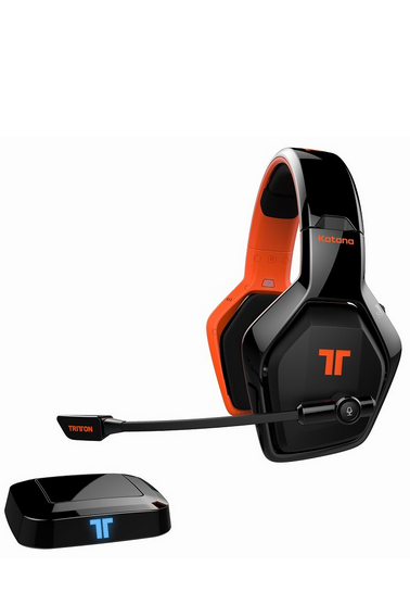 Наушники с микрофоном Tritton Katana7.1 Wireless-Black для PS4/PS3/XboxOne/PC Наушники с микрофоном Tritton Katana7.1 Wireless-Black для PS4/PS3/XboxOne/PCНаушники с микрофоном Tritton Katana7.1 Wireless-Black игровая гарнитура с питанием через интерфейс HDMI, беспроводным подключением и 7.1-канальным объемным звучанием с использованием технологии DTS Headphone:X.<br>