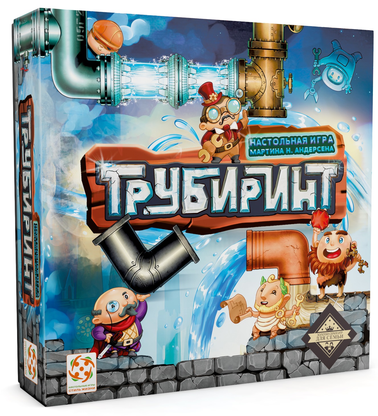 Настольная игра Трубиринт Настольная игра ТрубиринтНастольная игра Трубиринт – это лабиринт из труб. Думаете, класть трубы так просто, а вот и нет. Нужно напрячь мозги, чтобы сложить неразрывный трубопровод из фрагментов, который не будет выходить за границы поля, а также обогнет все препятствия.<br>