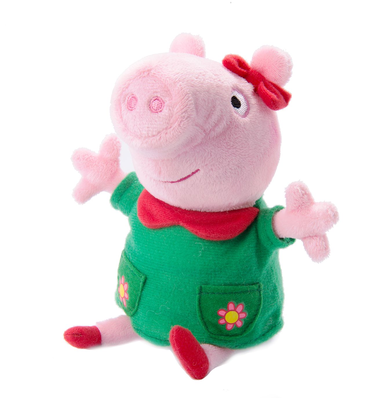 Мягкая игрушка Peppa Pig: Пеппа модница со звуком (20 см) Мягкая игрушка Peppa Pig: Пеппа модница со звуком (20 см)Девочки обожают наряжаться, а также менять наряды на своих любимых игрушках, поэтому очаровательная Пеппа-модница восхитит любую малышку! Свинка Пеппа говорит смешные и обучающие фразы, рассказывает стихи о моде и красоте, дает полезные советы и поет песенку «Радуга» из мультфильма.<br>