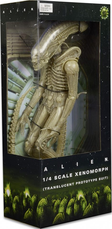 Фигурка Alien 1/4 ScaleTransculent Prototype Suit (56 см) Фигурка Alien 1/4 ScaleTransculent Prototype Suit (56 см)Многочисленные просьбы армии фанатов фильма были наконец удовлетворены и теперь их коллекции могут пополниться одним из классических образов ксеноморфа, каким он был задуман изначально в культовом фильме ужасов 1979 года. Кожа Чужого была почти прозрачная с телесным оттенком, что вызвало множество технических сложностей, из-за которых цвет в последствии сменили на черный.<br>