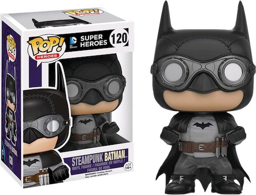 Фигурка Funko Pop Heroes Steampunk Batman Exclusive (9,5 см) Фигурка Funko Pop Heroes Steampunk Batman Exclusive (9,5 см)Фигурка Funko POP Heroes Steampunk Batman Exclusive воплощает собой Бэтмена. На Земле-19 Стимпанк Бэтмен всё так же прыгает с крыши на крышу ночного Готема.<br>