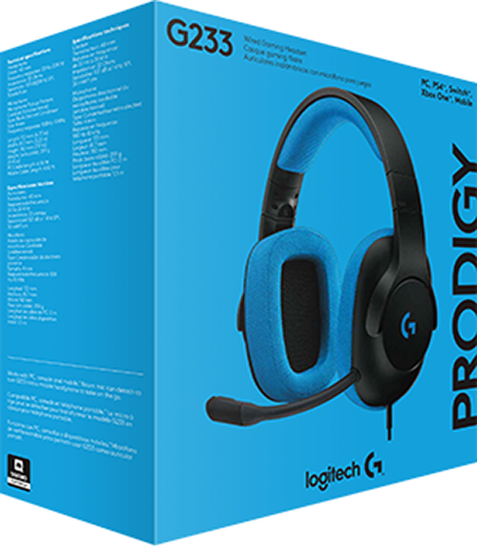 Гарнитура Logitech Headset G233 Prodigy Wired Gaming проводная игровая Black / Cyan для PC
Гарнитура Logitech Headset G233 Prodigy Wired Gaming проводная игровая Black / Cyan для PC