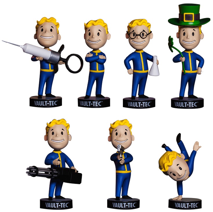 Набор коллекционных фигурок Fallout 4 Vault Boy 111 Bobbleheads: 7 Pack – Series Three (13 см) Набор коллекционных фигурок Fallout 4 Vault Boy 111 Bobbleheads: 7 Pack – Series Three (13 см)Закажите набор фигурок Fallout 4 Vault Boy 111 Bobbleheads: 7 Pack – Series Three и получите дополнительные 600 бонусов на вашу карту.<br>
