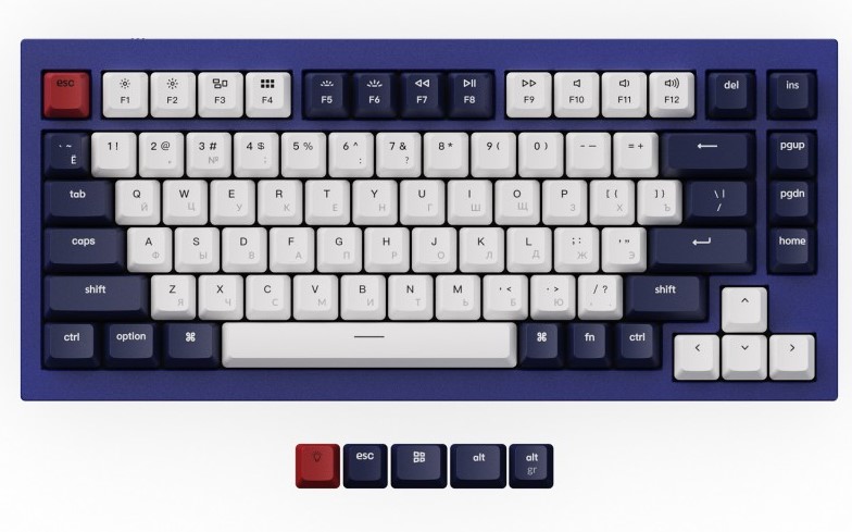 Клавиатура QMK Keychron Q1 механическая, беспроводная, RGB, Gateron G Phantom Red Switch, Blue
Клавиатура QMK Keychron Q1 механическая, беспроводная, RGB, Gateron G Phantom Red Switch, Blue
