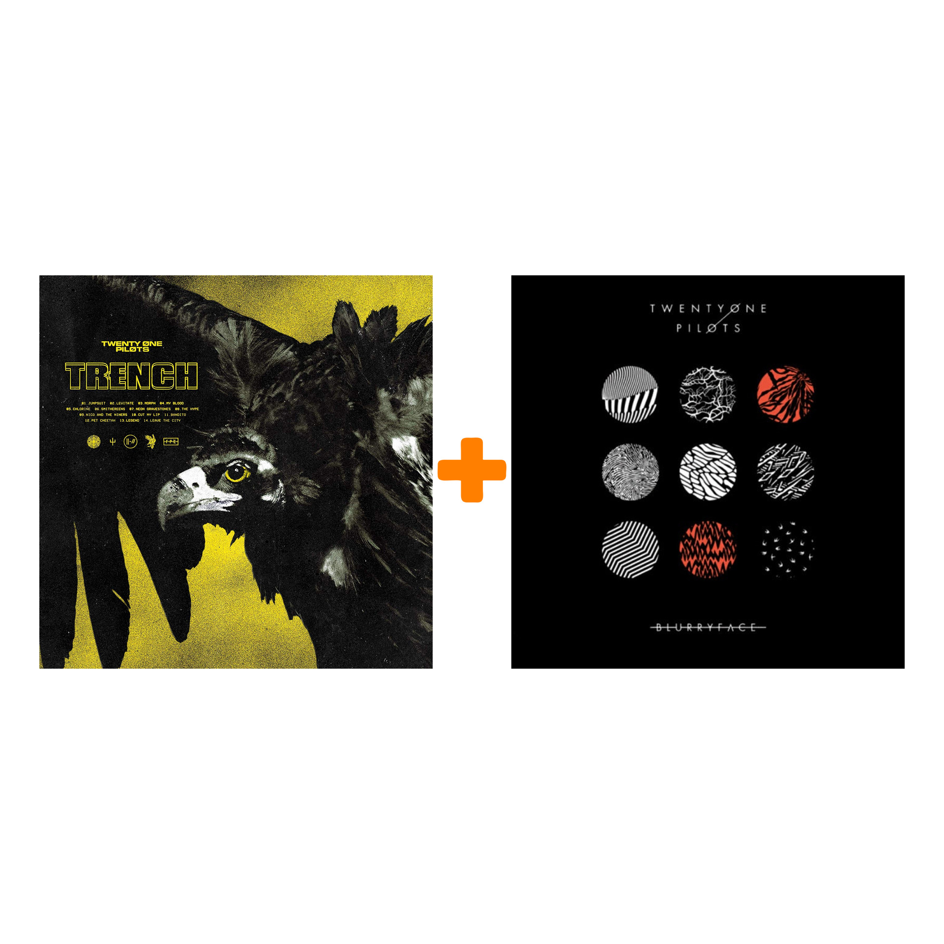Набор для меломанов «Рок»: Twenty One Pilots – Blurryface (2 LP) + Twenty One Pilots – Trench (2 LP)
Набор для меломанов «Рок»: Twenty One Pilots – Blurryface (2 LP) + Twenty One Pilots – Trench (2 LP)
