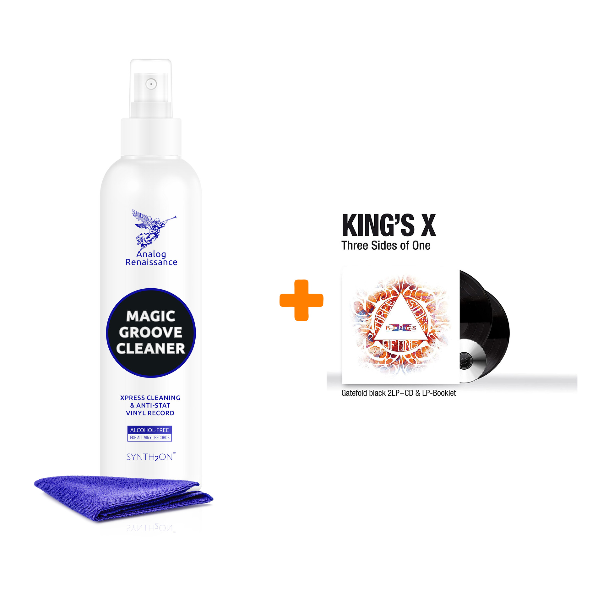 KING`S X Three Sides Of One 2LP+CD + Спрей для очистки LP с микрофиброй 250мл Набор
KING`S X Three Sides Of One 2LP+CD + Спрей для очистки LP с микрофиброй 250мл Набор