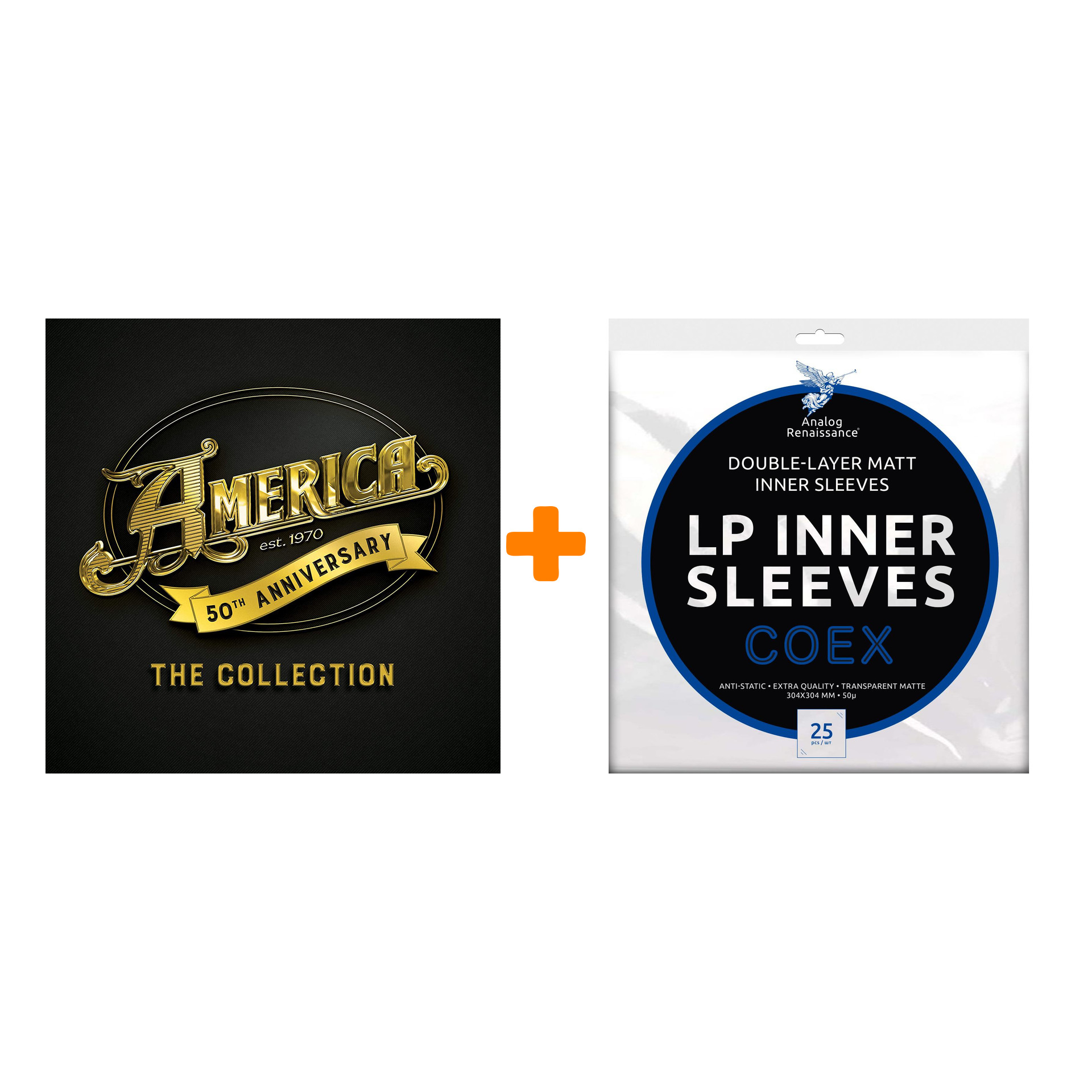AMERICA 50Th Anniversary The Collection 2LP + Конверты внутренние COEX для грампластинок 12" 25шт Набор
AMERICA 50Th Anniversary The Collection 2LP + Конверты внутренние COEX для грампластинок 12" 25шт Набор