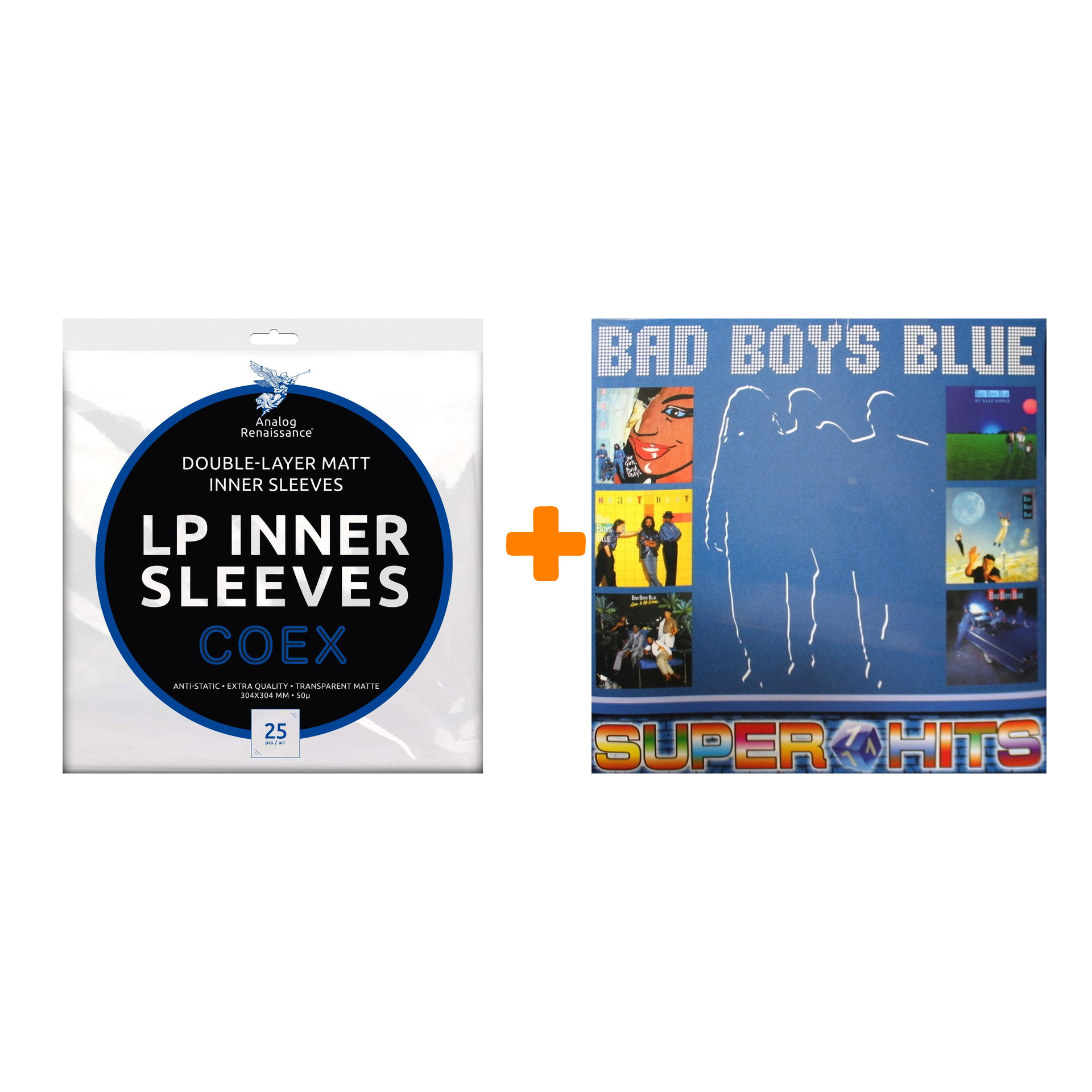 BAD BOYS BLUE Super Hits 1 LP + Конверты внутренние COEX для грампластинок 12" 25шт Набор
BAD BOYS BLUE Super Hits 1 LP + Конверты внутренние COEX для грампластинок 12" 25шт Набор