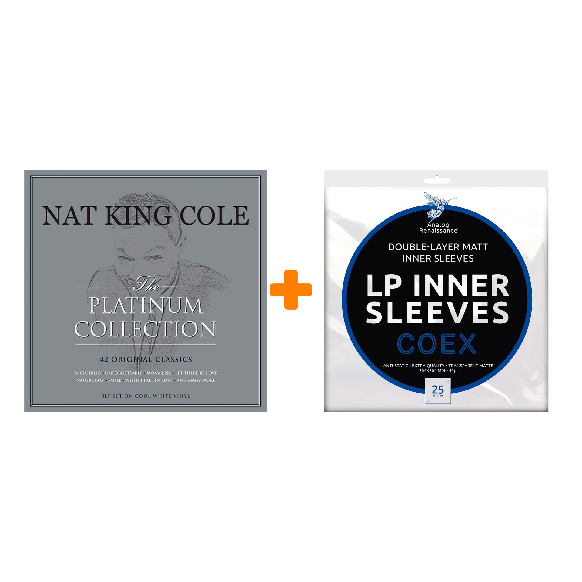 COLE NAT KING Platinum Collection 3LP + Конверты внутренние COEX для грампластинок 12" 25шт Набор
COLE NAT KING Platinum Collection 3LP + Конверты внутренние COEX для грампластинок 12" 25шт Набор