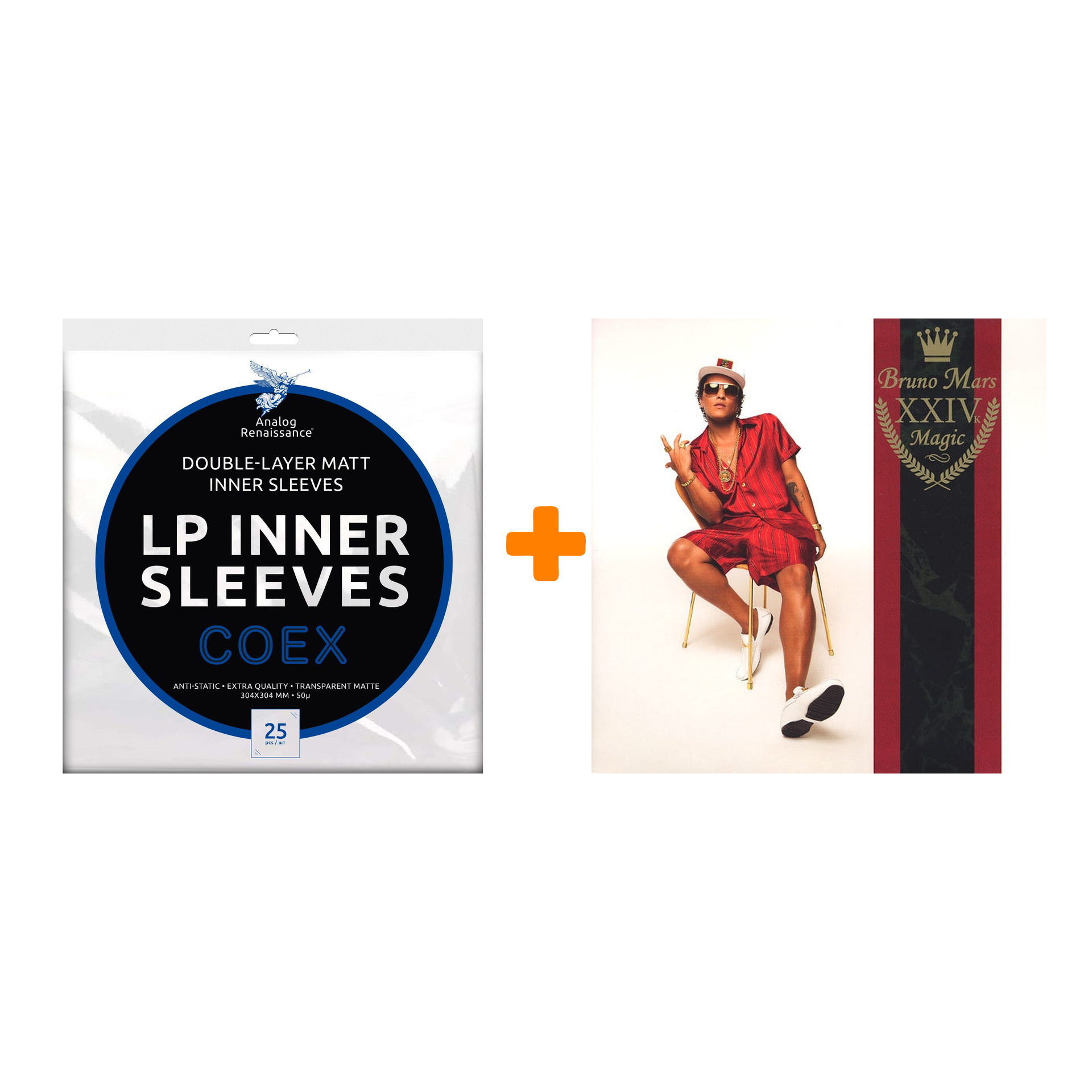 BRUNO MARS 24K Magic LP + Конверты внутренние COEX для грампластинок 12" 25шт Набор
BRUNO MARS 24K Magic LP + Конверты внутренние COEX для грампластинок 12" 25шт Набор