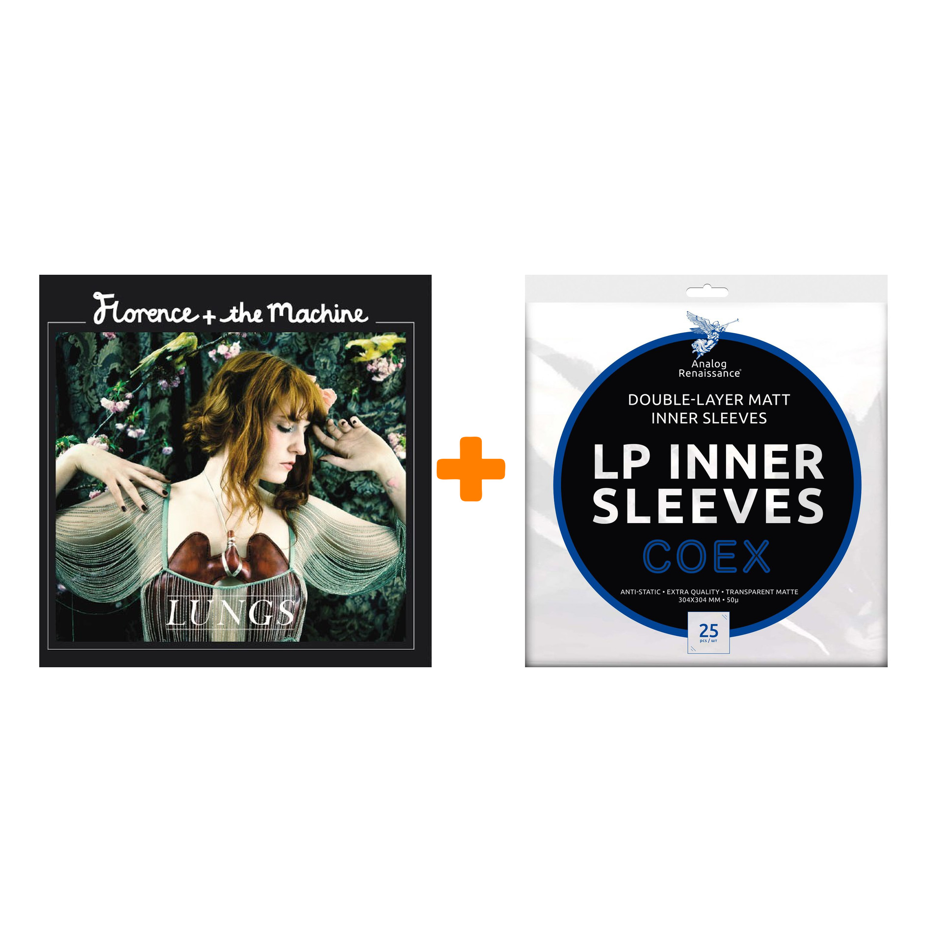 FLORENCE AND THE MACHINE Lungs LP + Конверты внутренние COEX для грампластинок 12" 25шт Набор
FLORENCE AND THE MACHINE Lungs LP + Конверты внутренние COEX для грампластинок 12" 25шт Набор