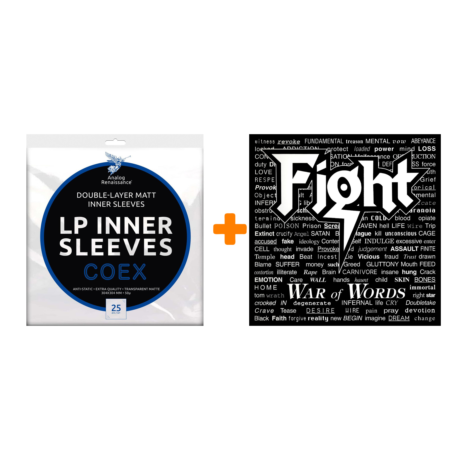 FIGHT War Of Words LP + Конверты внутренние COEX для грампластинок 12" 25шт Набор
FIGHT War Of Words LP + Конверты внутренние COEX для грампластинок 12" 25шт Набор