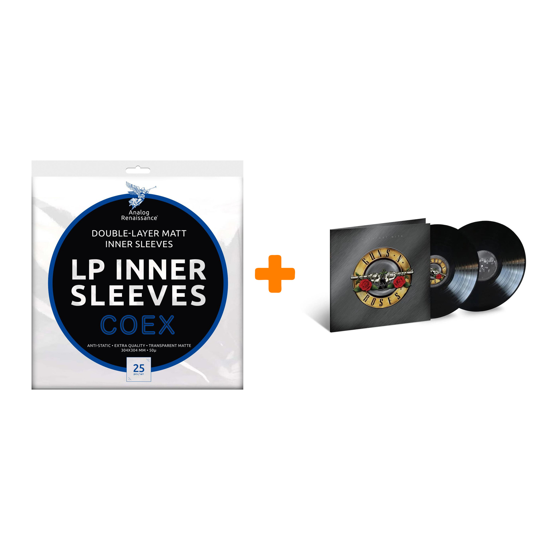 GUNS N` ROSES Greatest Hits 2LP + Конверты внутренние COEX для грампластинок 12" 25шт Набор
GUNS N` ROSES Greatest Hits 2LP + Конверты внутренние COEX для грампластинок 12" 25шт Набор