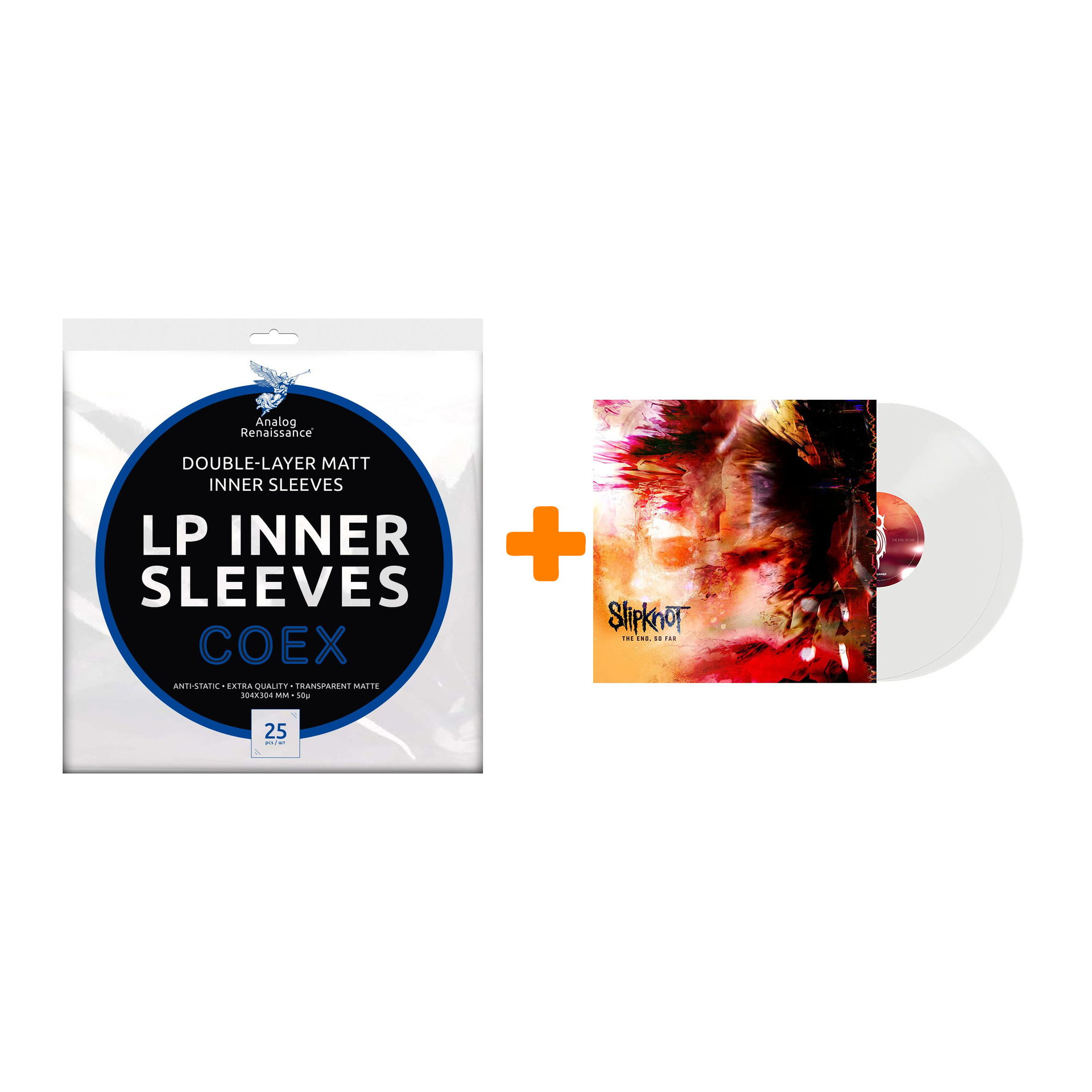 SLIPKNOT The End So Far Ultra Clear Vinyl 2LP + Конверты внутренние COEX для грампластинок 12" 25шт Набор
SLIPKNOT The End So Far Ultra Clear Vinyl 2LP + Конверты внутренние COEX для грампластинок 12" 25шт Набор