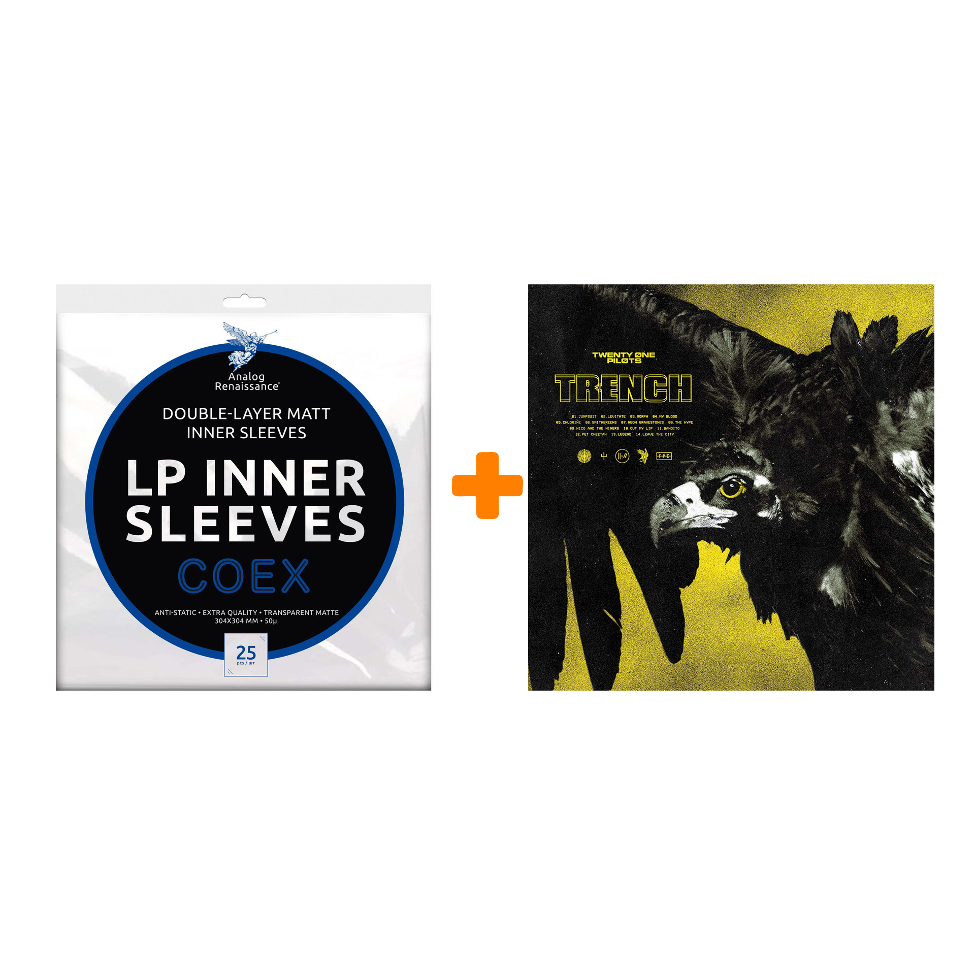 TWENTY ONE PILOTS Trench 2LP + Конверты внутренние COEX для грампластинок 12" 25шт Набор
TWENTY ONE PILOTS Trench 2LP + Конверты внутренние COEX для грампластинок 12" 25шт Набор
