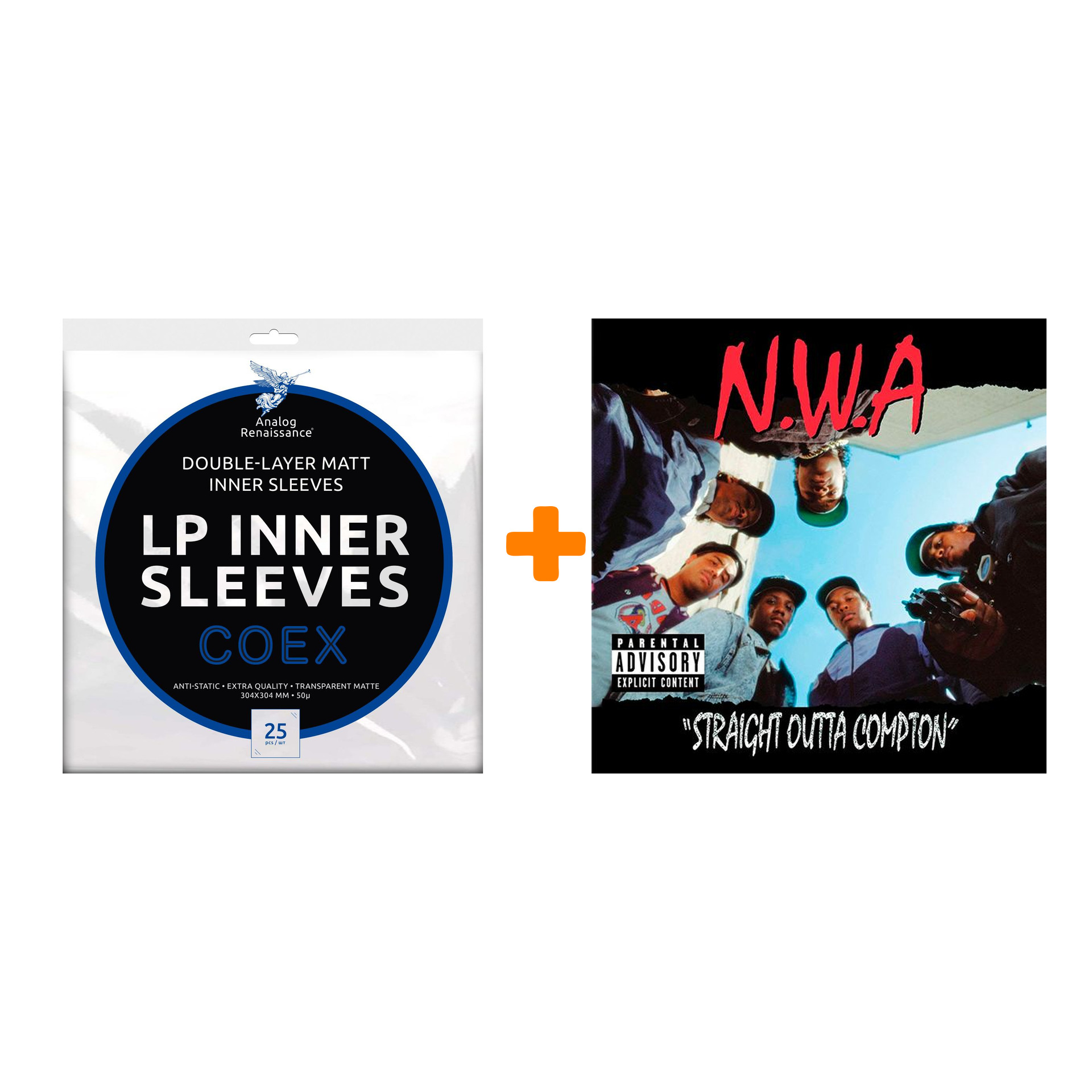 N.W.A. Straight Outta Compton LP + Конверты внутренние COEX для грампластинок 12" 25шт Набор
N.W.A. Straight Outta Compton LP + Конверты внутренние COEX для грампластинок 12" 25шт Набор