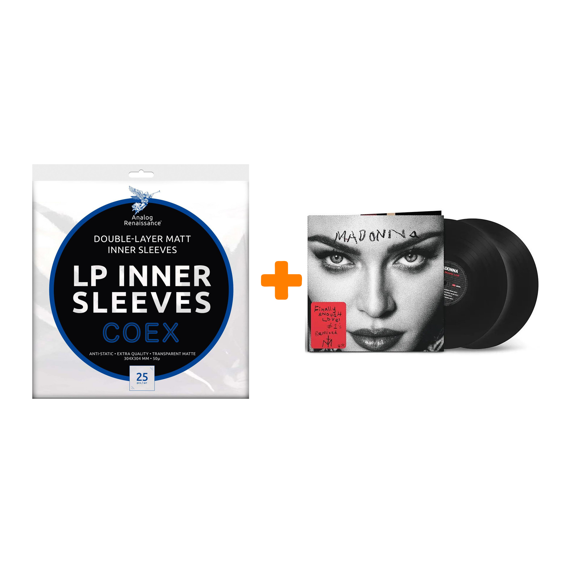 MADONNA Finally Enough Love 2LP + Конверты внутренние COEX для грампластинок 12" 25шт Набор
MADONNA Finally Enough Love 2LP + Конверты внутренние COEX для грампластинок 12" 25шт Набор