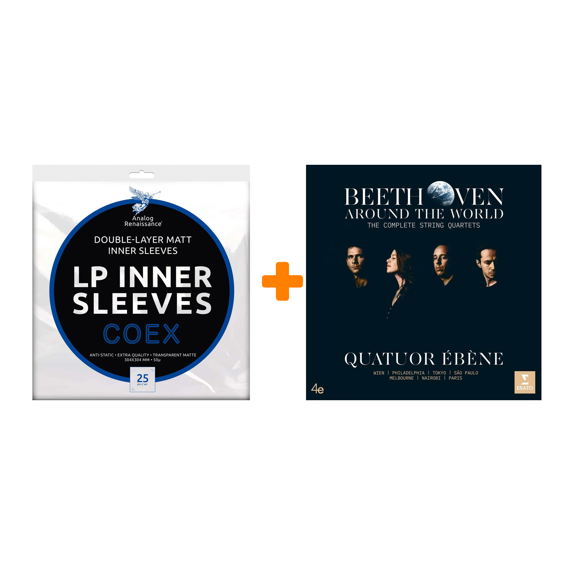 QUATUOR EBENE Beethoven String Quartets 2LP + Конверты внутренние COEX для грампластинок 12" 25шт Набор
QUATUOR EBENE Beethoven String Quartets 2LP + Конверты внутренние COEX для грампластинок 12" 25шт Набор