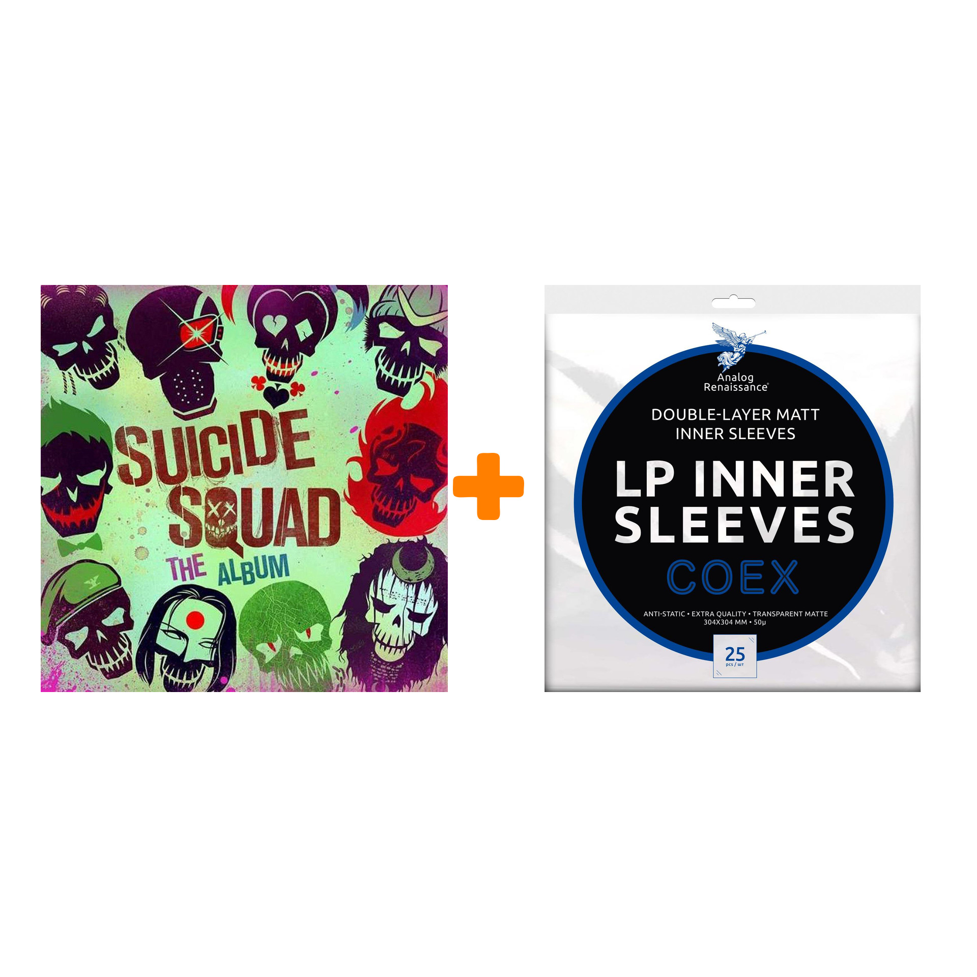 OST Suicide Squad 2LP + Конверты внутренние COEX для грампластинок 12" 25шт Набор
OST Suicide Squad 2LP + Конверты внутренние COEX для грампластинок 12" 25шт Набор
