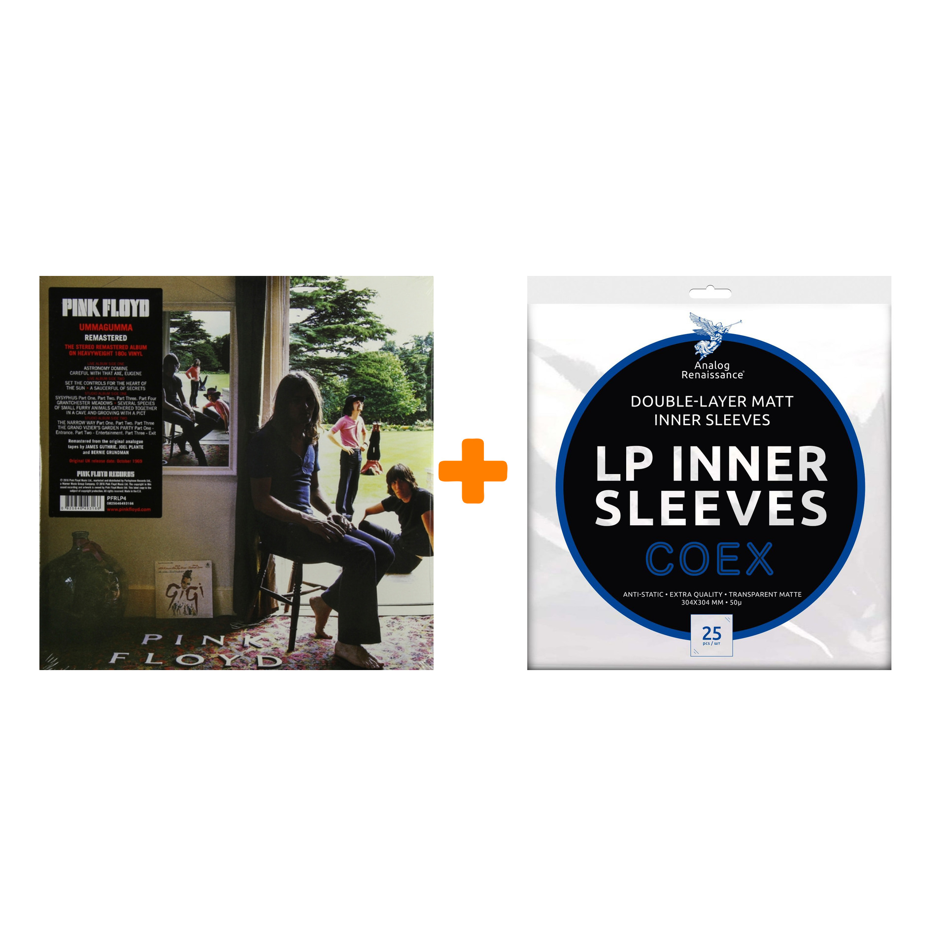 PINK FLOYD Ummagumma 2LP + Конверты внутренние COEX для грампластинок 12" 25шт Набор
PINK FLOYD Ummagumma 2LP + Конверты внутренние COEX для грампластинок 12" 25шт Набор