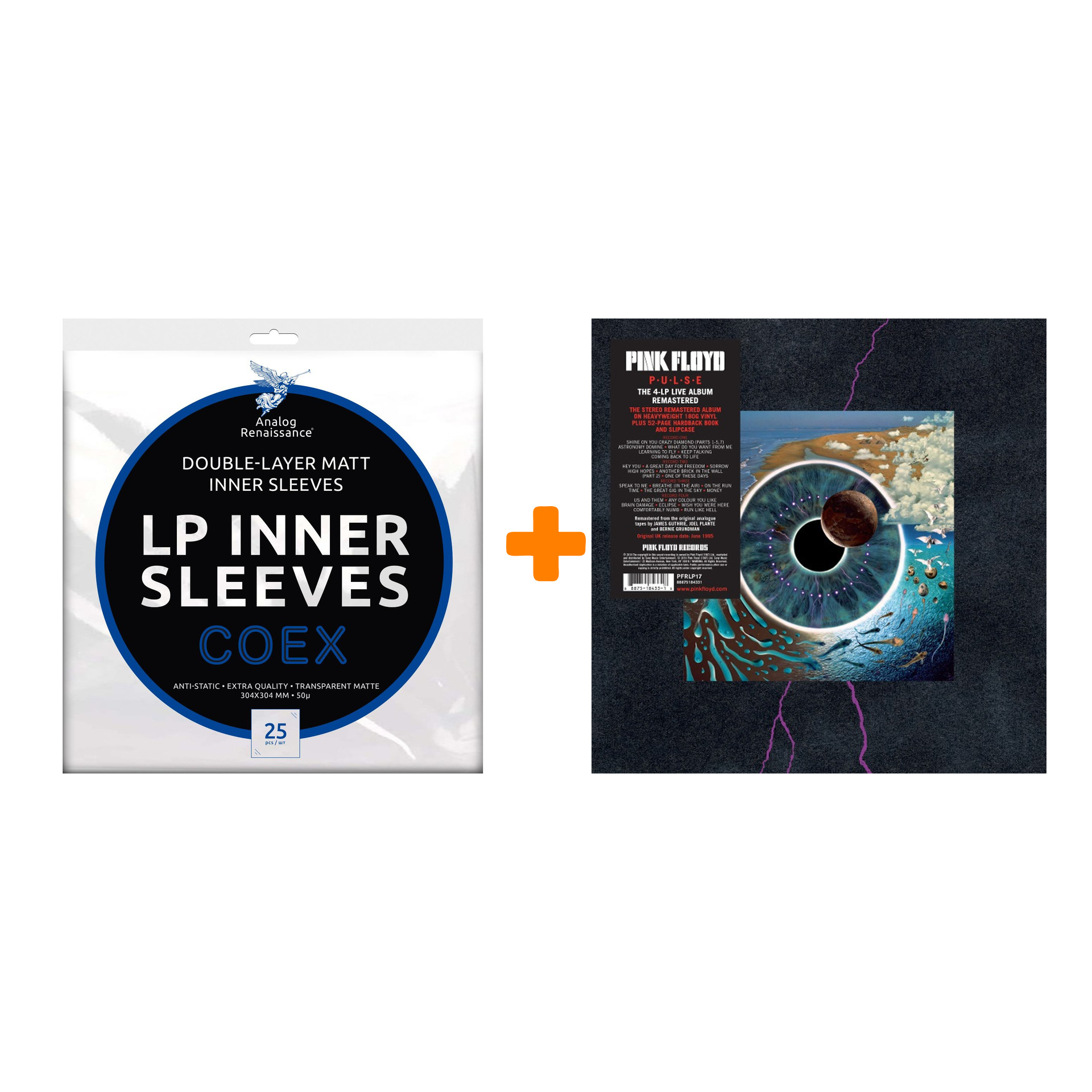 PINK FLOYD Pulse 4LP + Конверты внутренние COEX для грампластинок 12" 25шт Набор
PINK FLOYD Pulse 4LP + Конверты внутренние COEX для грампластинок 12" 25шт Набор
