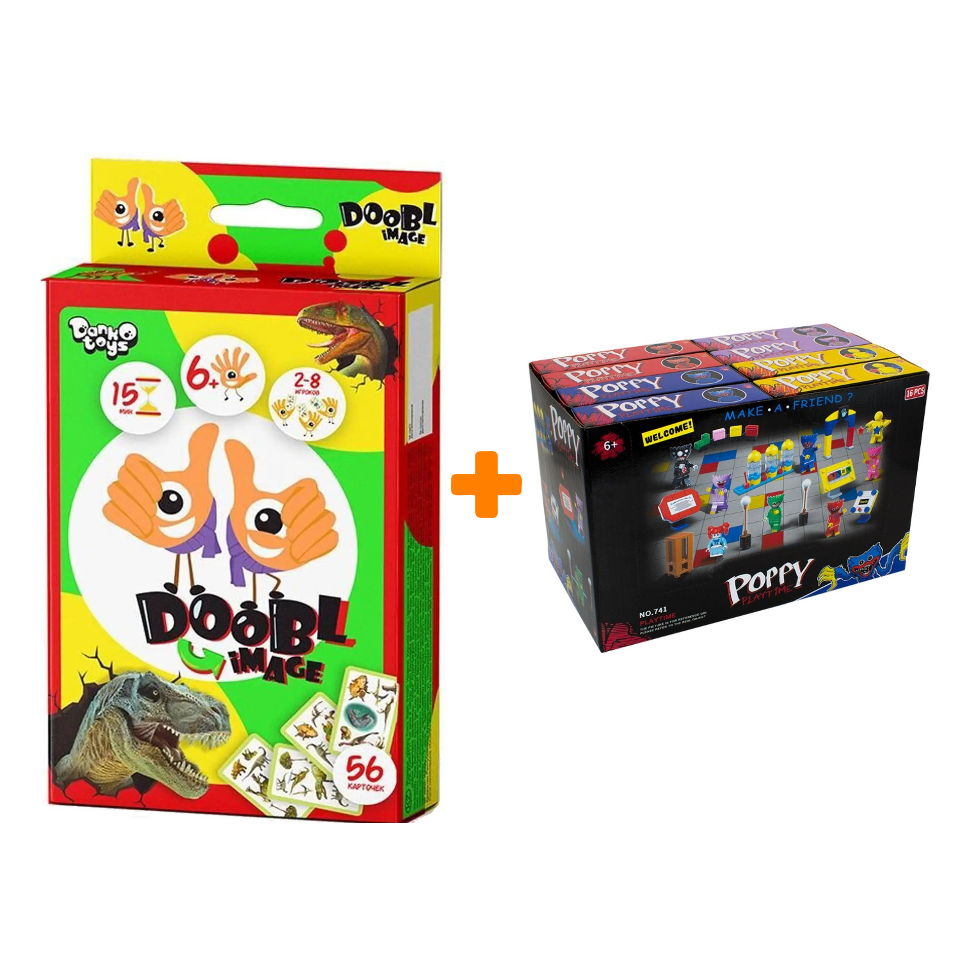 Настольная игра Двойная картинка / Doobl Image Динозавры + Конструктор Huggy Wuggy 33 детали Набор
Настольная игра Двойная картинка / Doobl Image Динозавры + Конструктор Huggy Wuggy 33 детали Набор