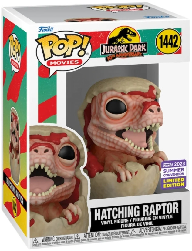  Funko POP Movies: Jurassic Park 30th Anniversary  Hatching Raptor [San Diego Comic Con 2023 Exclusive]