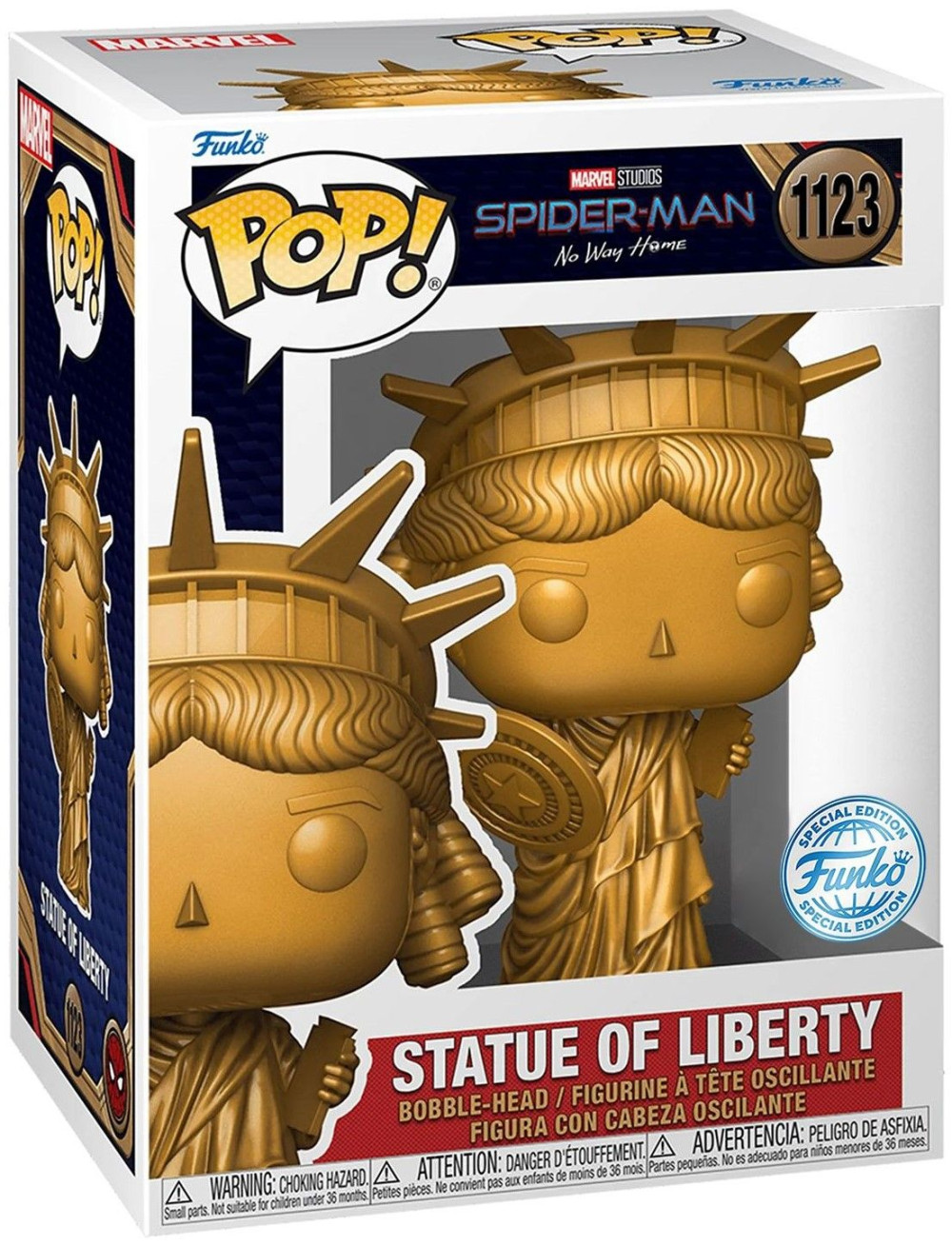  Funko POP Marvel: Spider-Man No Way Home  Statue Of Liberty Exclusive Bobble-Head (9,5 )