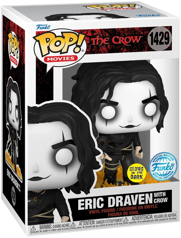  Funko POP Movies: The Crow  Eric Draven with Crow Glows In The Dark Exclusive (9,5 )