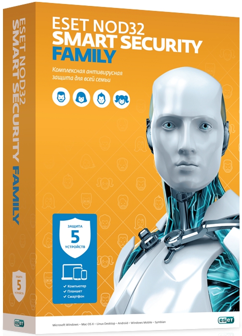 

ESET NOD32 Smart Security Family (5 устройств, 1 год)