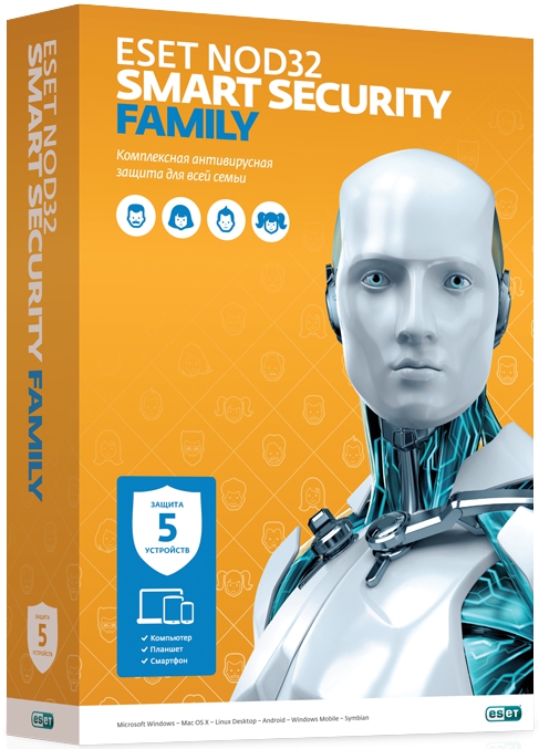 ESET NOD32 Smart Security Family (5 устройств, 1 год)