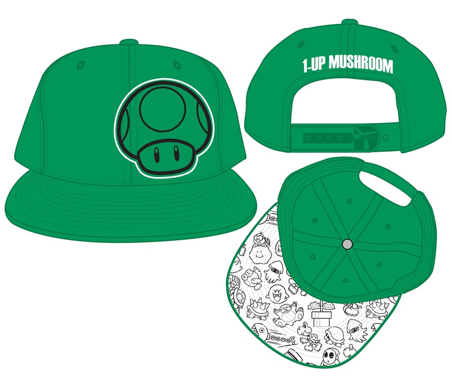 Бейсболка Nintendo. 1Up Mushroom (Зелёная) от 1С Интерес Бейсболка Nintendo. 1Up Mushroom (Зелёная) от 1С Интерес