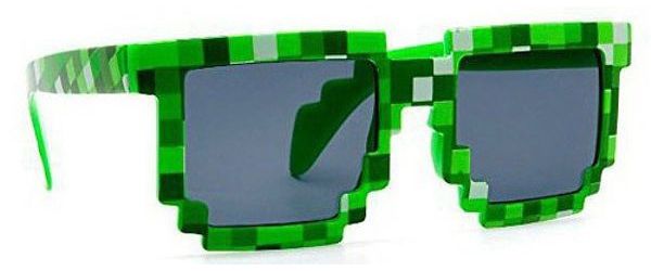 Пиксельные очки в стиле Minecraft (зеленые)