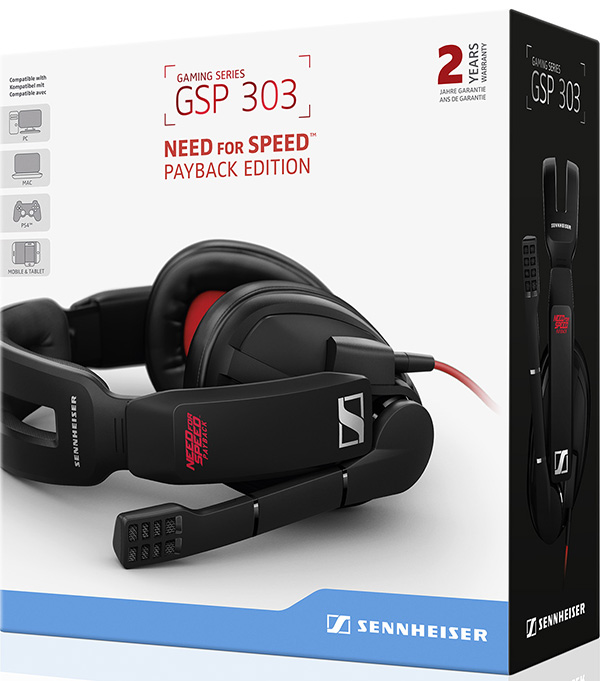 Гарнитура Sennheiser GSP 303 Need for Speed проводная игровая для PC / PS4 / Mac. Payback Edition