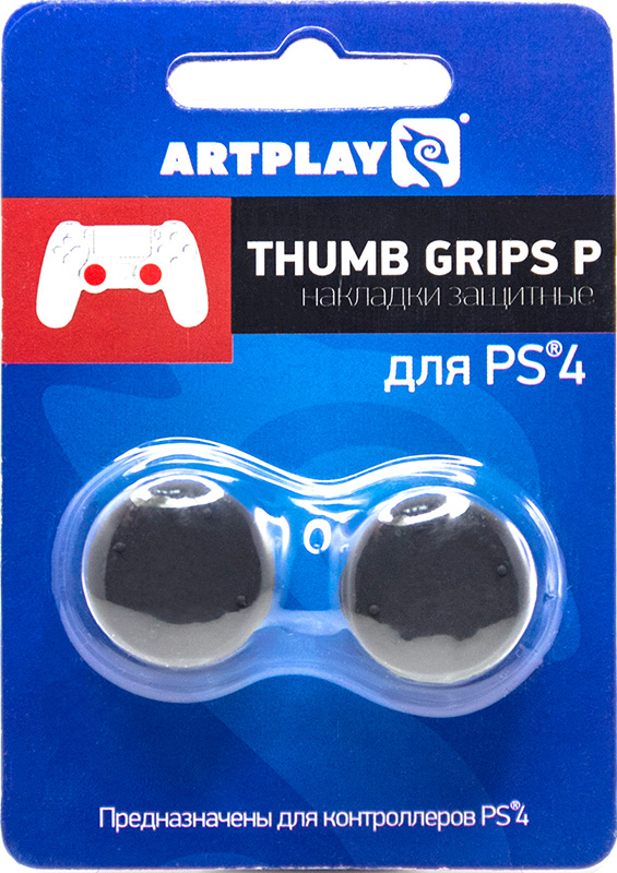 Защитные накладки Artplays Thumb Grips на стики геймпада DualShock 4 для PS4 (2 шт., вогнутые черные)