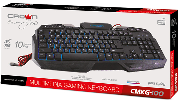 

Клавиатура Crown CMKG-100 проводная игровая с подсветкой для PC