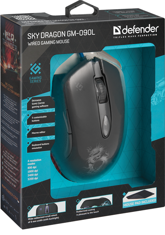 

Мышь Defender Sky Dragon GM-090L игровая оптическая с подсветкой для PC