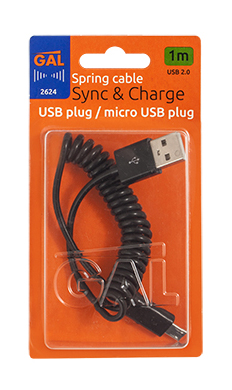 

Кабель GAL 2624BK USB A – microUSB B