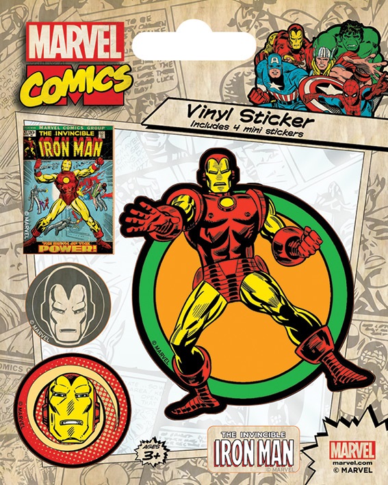 Набор стикеров Marvel Comics: Iron Man Retro от 1С Интерес