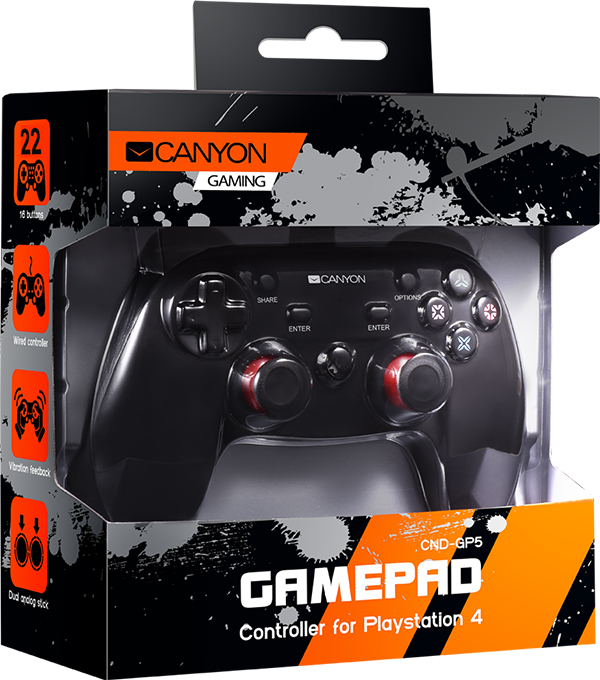 цена Проводной геймпад Canyon CND-GP5 + 2 мини-джойстика для PS4