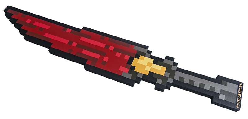 Пиксельный меч Ледяной 8 Бит (красный) (60 см)