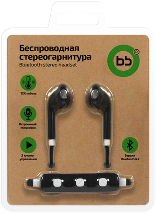 

Беспроводная гарнитура BB 003-001 Bluetooth 4.2 (черный)