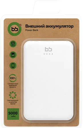 

Зарядное устройство портативное BB 007-001 2 USB 2А (белый)