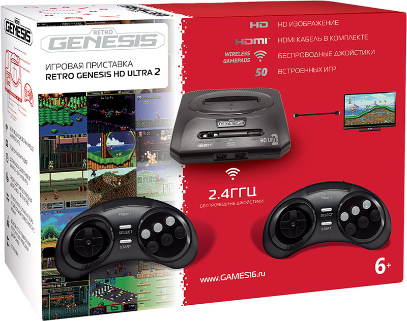 

Игровая консоль SEGA Retro Genesis HD Ultra 2 + 50 игр