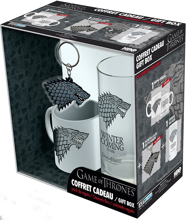 

Набор подарочный Game Of Thrones: Stark – Winter Is Coming (кружка + стакан + брелок)