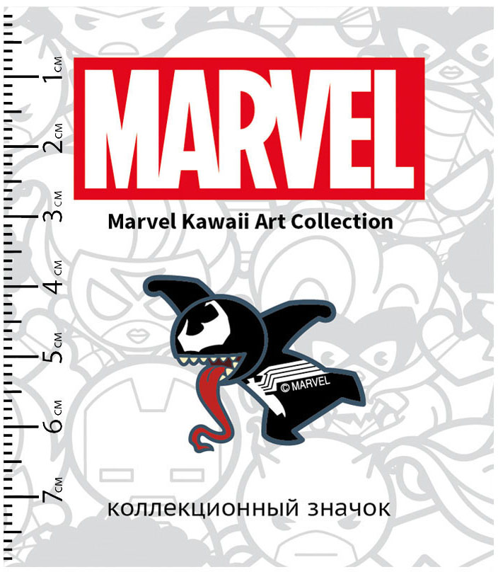 Значок деревянный Marvel Kawaii: Веном