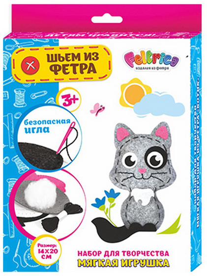 

Набор для творчества: Шьём из фетра – Котик Серый