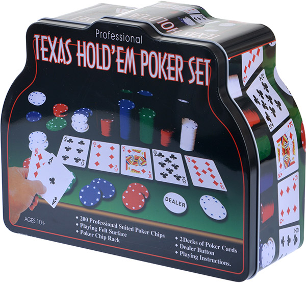 Набор для покера Texas Holdem (200 фишек)