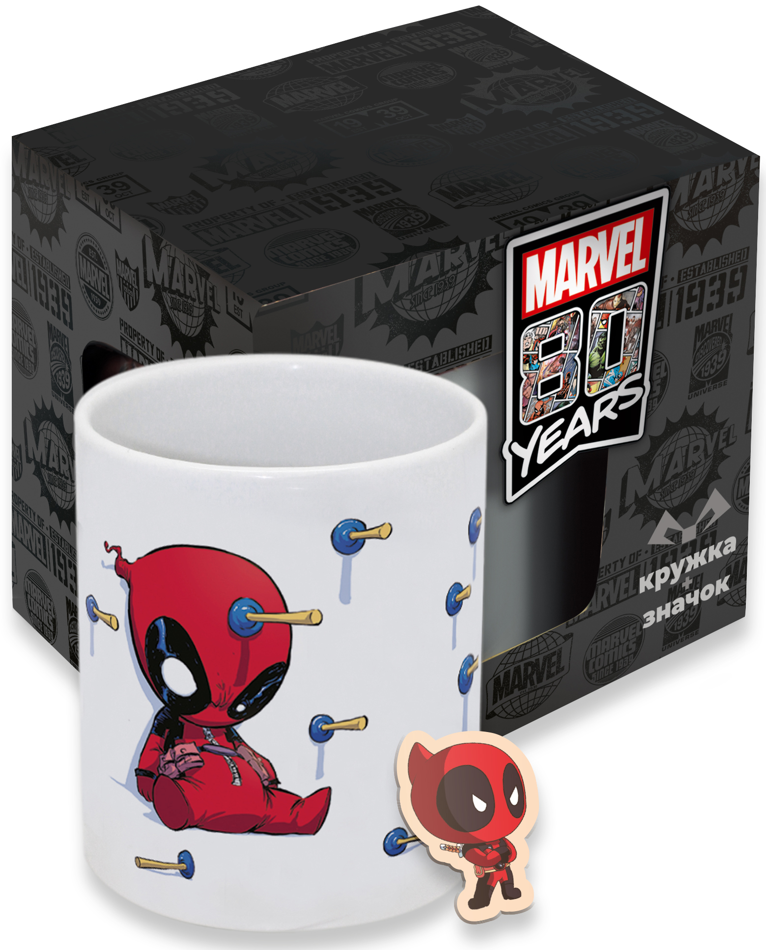 

Кружка Marvel: Deadpool + значок в ассортименте