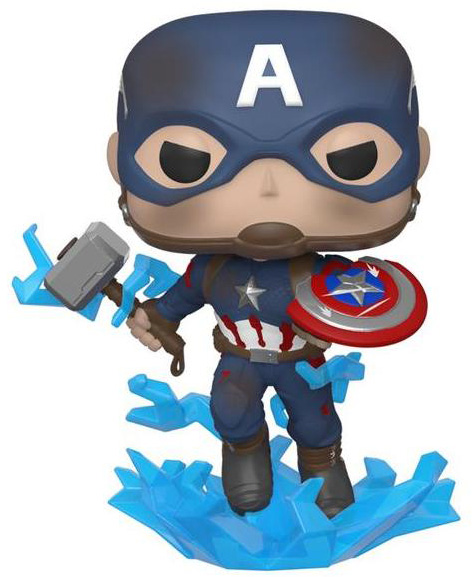Фигурка Funko POP Marvel: Avengers Endgame – Captain America With Broken Shield & Mjolnir Bobble-Head (9,5 см) фотографии